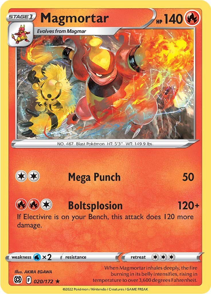 Magmortar (020/172) [Sword & Shield: Brilliant Stars] | Game Haven TX