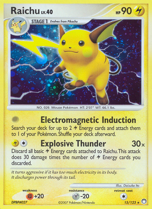 Raichu (15/123) [Diamond & Pearl: Mysterious Treasures] | Game Haven TX