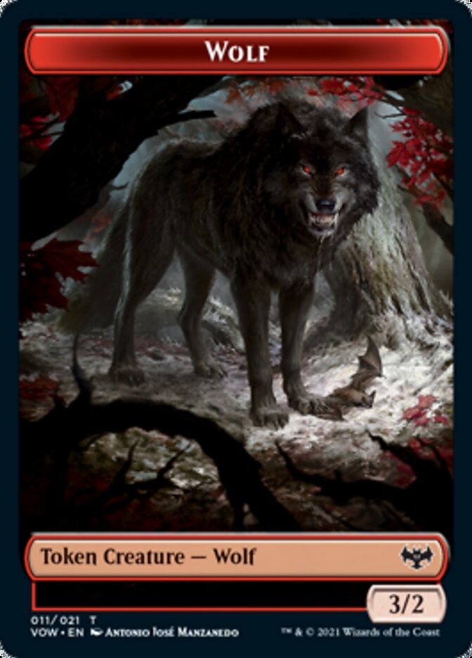 Wolf (011) // Spirit (002) Double-sided Token [Innistrad: Crimson Vow Tokens] | Game Haven TX