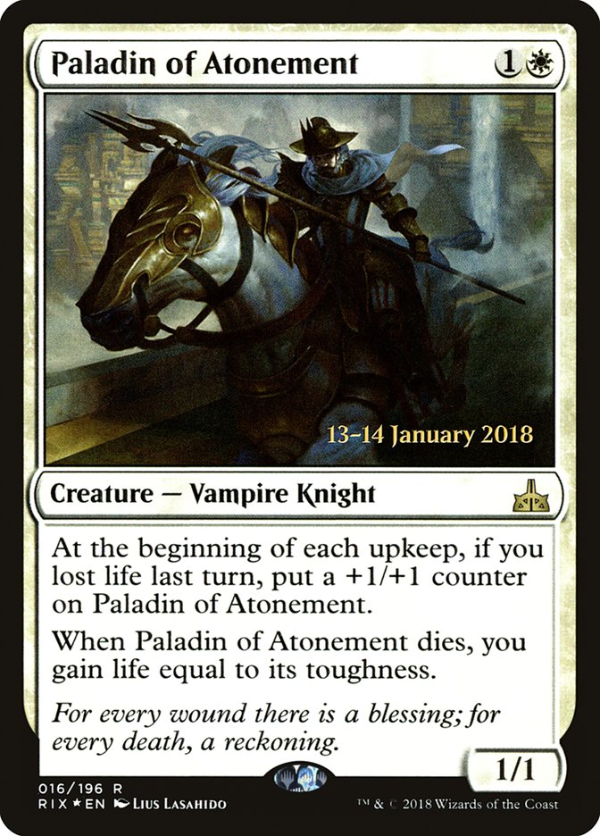 Paladin of Atonement [Rivals of Ixalan Promos] | Game Haven TX
