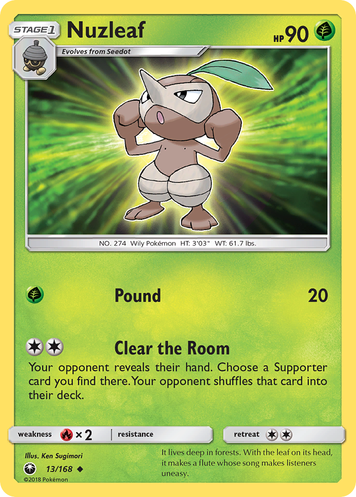 Nuzleaf (13/168) [Sun & Moon: Celestial Storm] | Game Haven TX