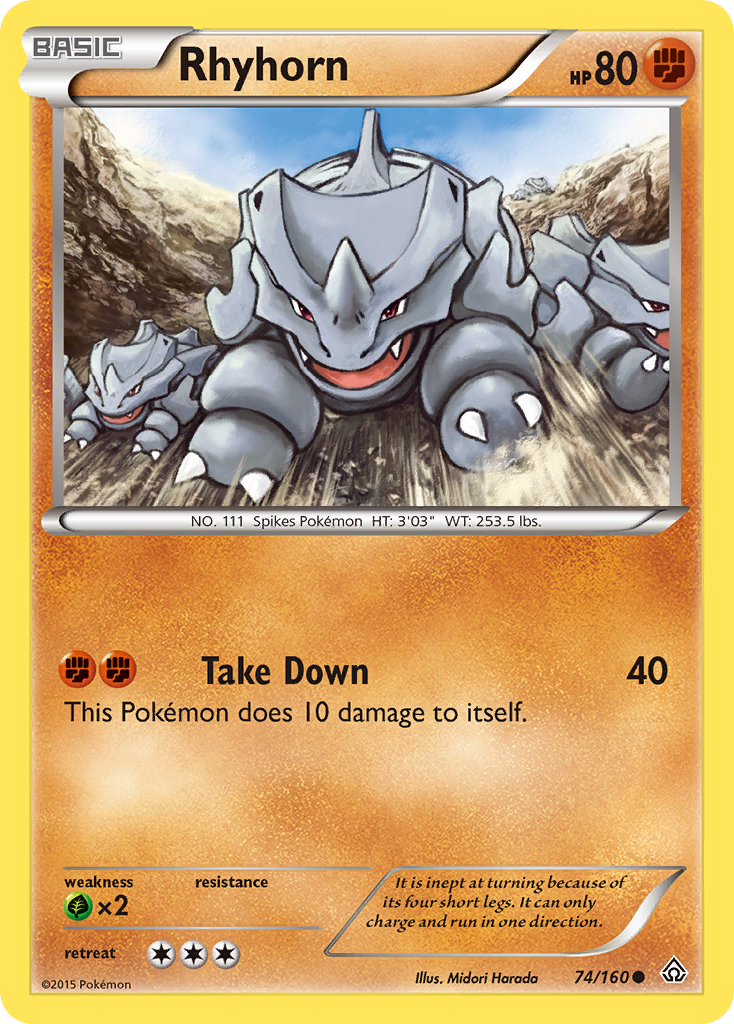 Rhyhorn (74/160) [XY: Primal Clash] | Game Haven TX