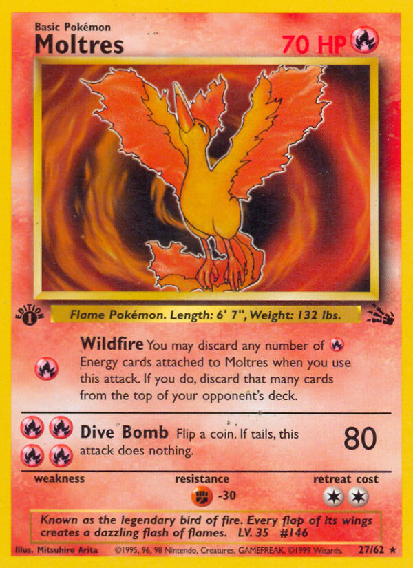 Moltres (27/62) [Fossil 1st Edition] | Game Haven TX