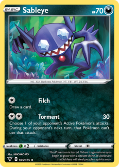 Sableye (105/185) [Sword & Shield: Vivid Voltage] | Game Haven TX