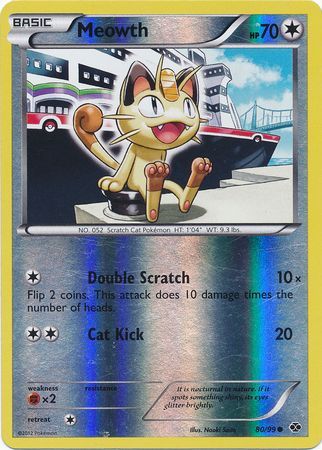 Meowth (80/99) (Mirror Reverse Holo) [Black & White: Next Destinies] | Game Haven TX