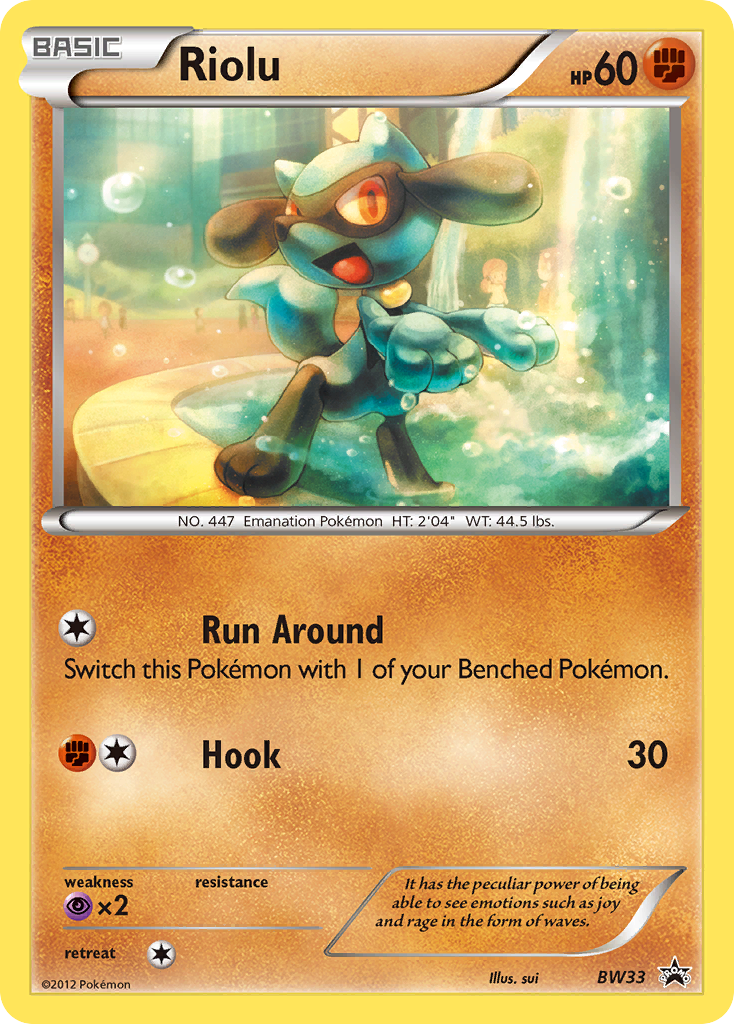 Riolu (BW33) (Cosmos Holo) [Black & White: Black Star Promos] | Game Haven TX