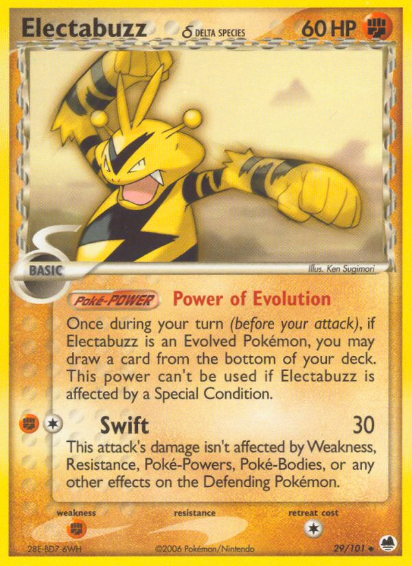 Electabuzz (29/101) (Delta Species) [EX: Dragon Frontiers] | Game Haven TX