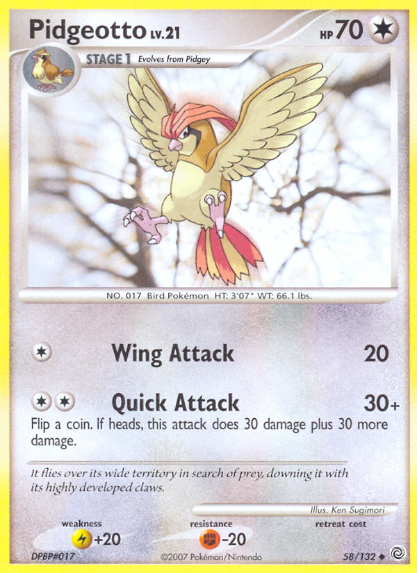 Pidgeotto (58/132) [Diamond & Pearl: Secret Wonders] | Game Haven TX