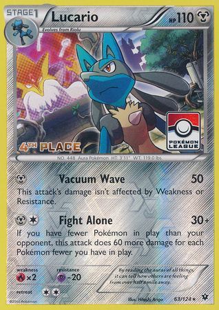 Lucario (63/124) (League Promo 4th Place) [XY: Fates Collide] | Game Haven TX
