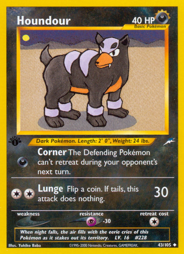 Houndour (43/105) [Neo Destiny 1st Edition] | Game Haven TX
