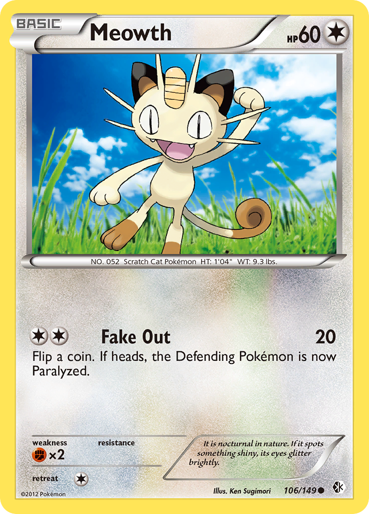 Meowth (106/149) [Black & White: Boundaries Crossed] | Game Haven TX