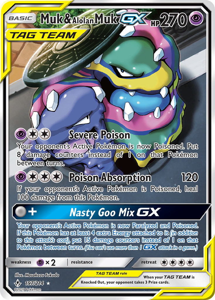 Muk & Alolan Muk GX (197/214) [Sun & Moon: Unbroken Bonds] | Game Haven TX