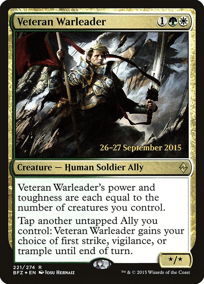 Veteran Warleader [Battle for Zendikar Promos] | Game Haven TX