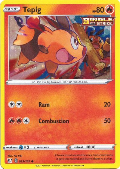 Tepig (023/163) (Cosmos Holo) [Sword & Shield: Battle Styles] | Game Haven TX
