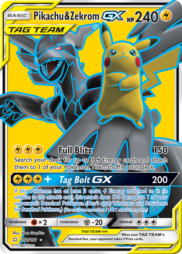 Pikachu & Zekrom GX (162/181) [Sun & Moon: Team Up] | Game Haven TX