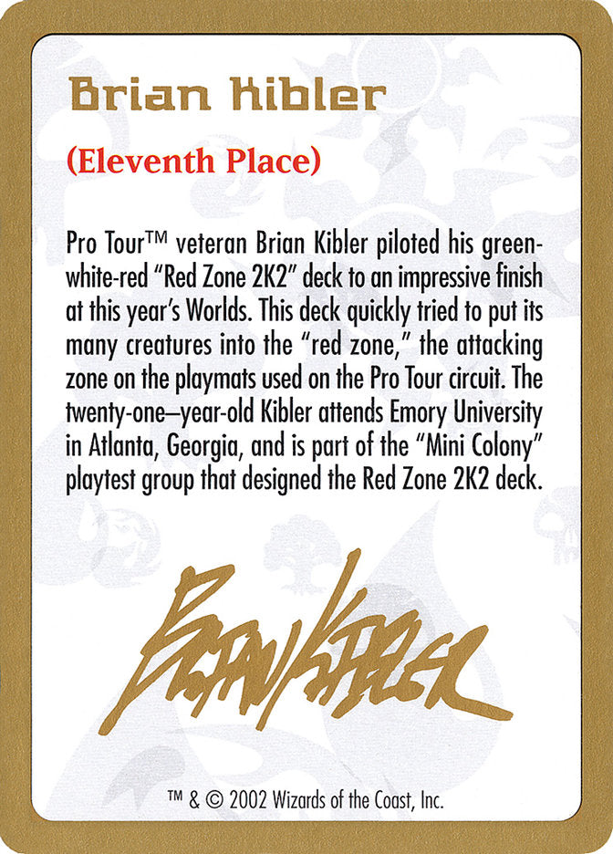 Brian Kibler Bio [World Championship Decks 2002] | Game Haven TX