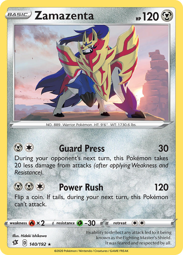 Zamazenta (140/192) (Cracked Ice Holo) (Theme Deck Exclusive) [Sword & Shield: Rebel Clash] | Game Haven TX