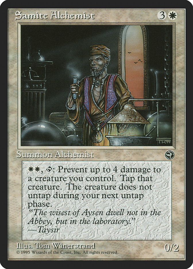 Samite Alchemist (Taysir Flavor Text) [Homelands] | Game Haven TX