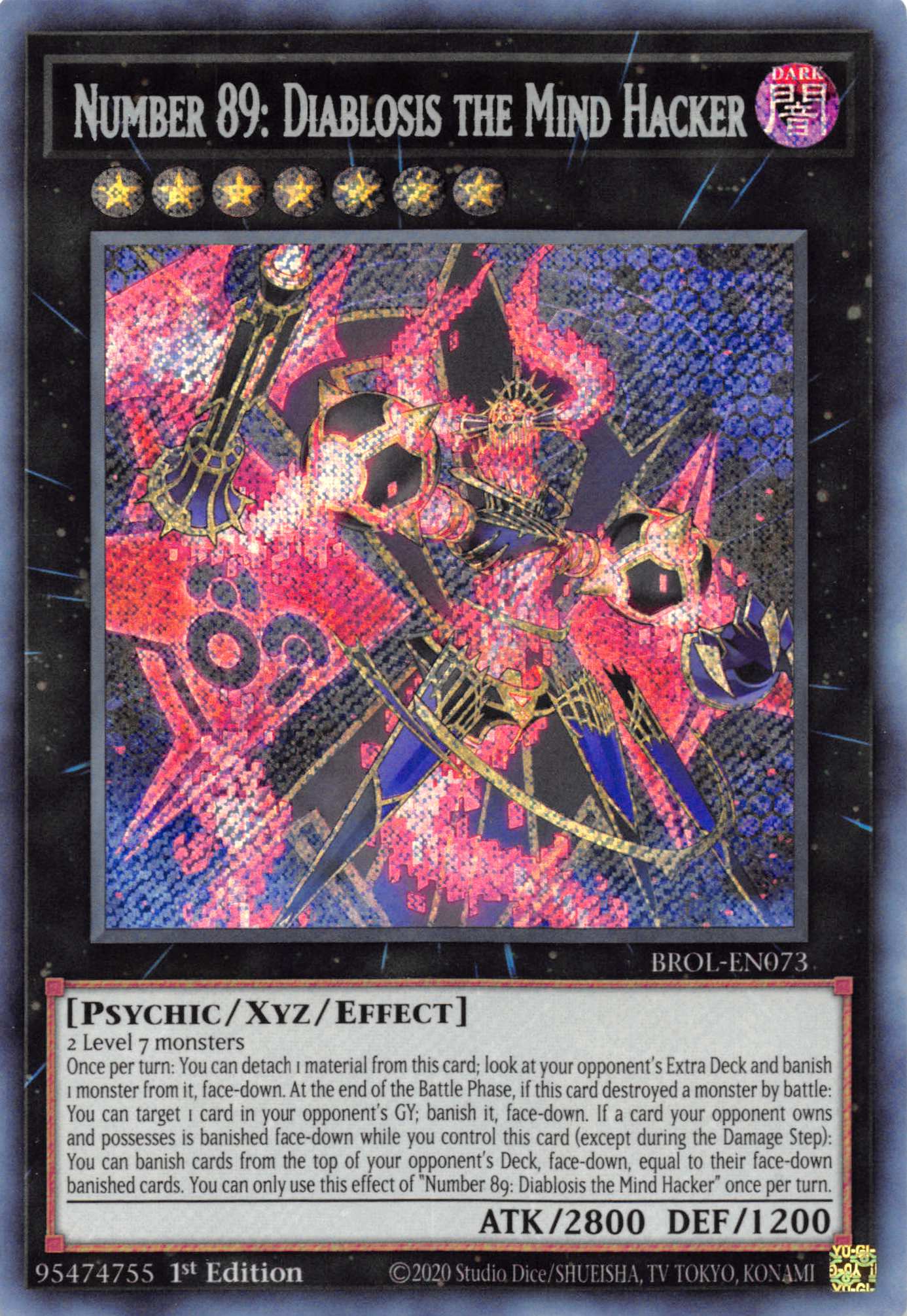 Number 89: Diablosis the Mind Hacker [BROL-EN073] Secret Rare | Game Haven TX