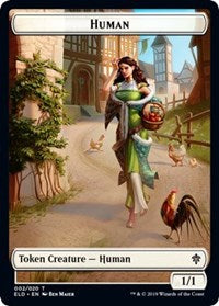Human // Food (15) Double-sided Token [Throne of Eldraine Tokens] | Game Haven TX
