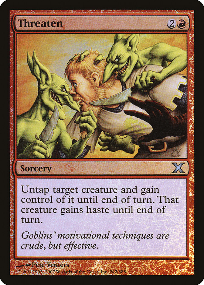 Threaten (Premium Foil) [Tenth Edition] | Game Haven TX
