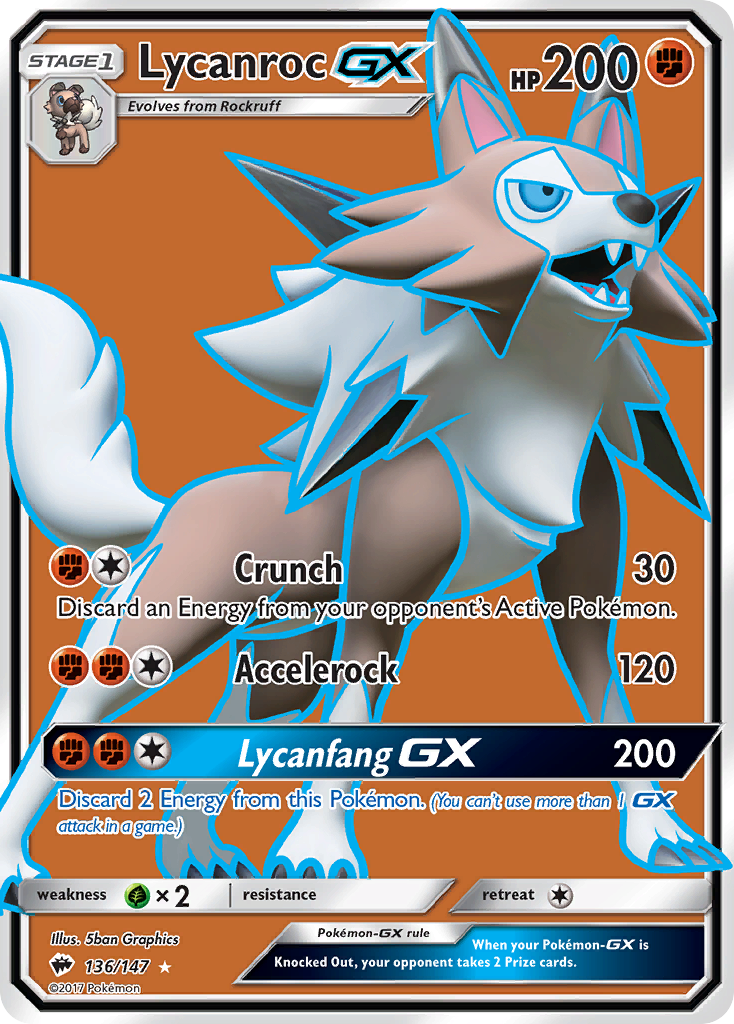 Lycanroc GX (136/147) [Sun & Moon: Burning Shadows] | Game Haven TX