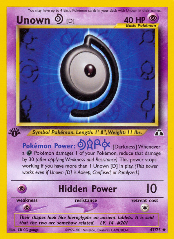 Unown [D] (47/75) [Neo Discovery 1st Edition] | Game Haven TX
