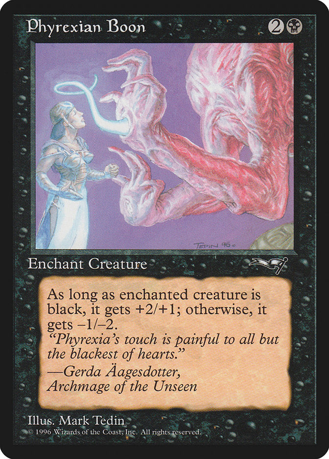 Phyrexian Boon (Person on the Left) [Alliances] | Game Haven TX