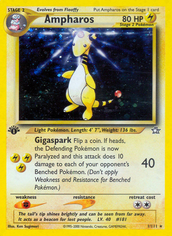 Ampharos (1/111) [Neo Genesis 1st Edition] | Game Haven TX