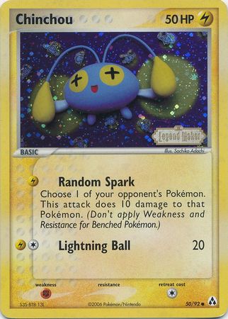Chinchou (50/92) (Stamped) [EX: Legend Maker] | Game Haven TX