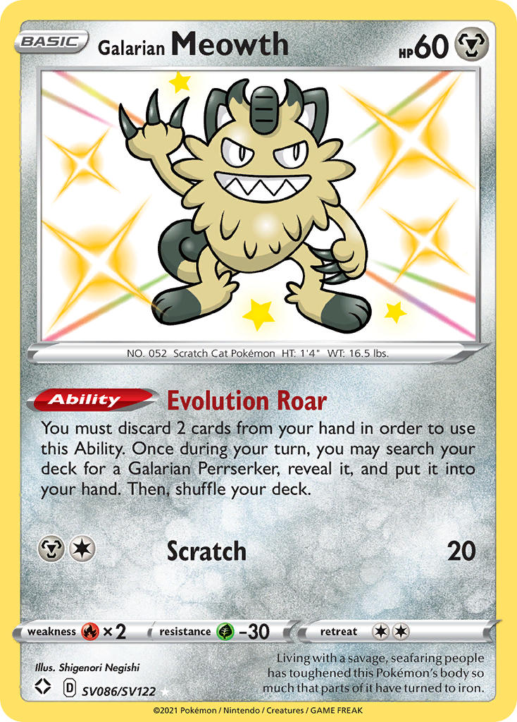 Galarian Meowth (SV086/SV122) [Sword & Shield: Shining Fates] | Game Haven TX