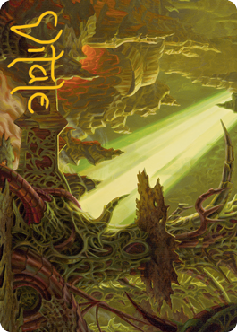 Darkmoss Bridge Art Card (Gold-Stamped Signature) [Modern Horizons 2 Art Series] | Game Haven TX