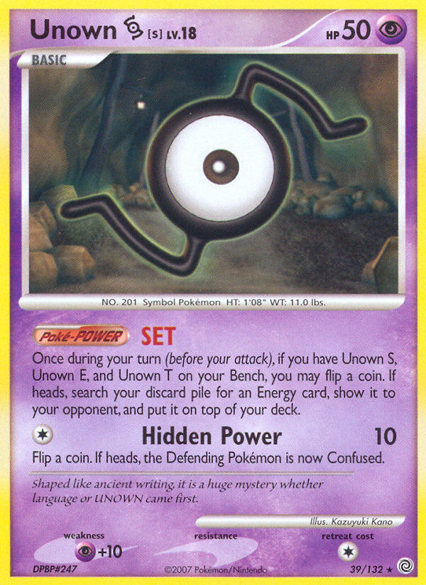 Unown S (39/132) [Diamond & Pearl: Secret Wonders] | Game Haven TX