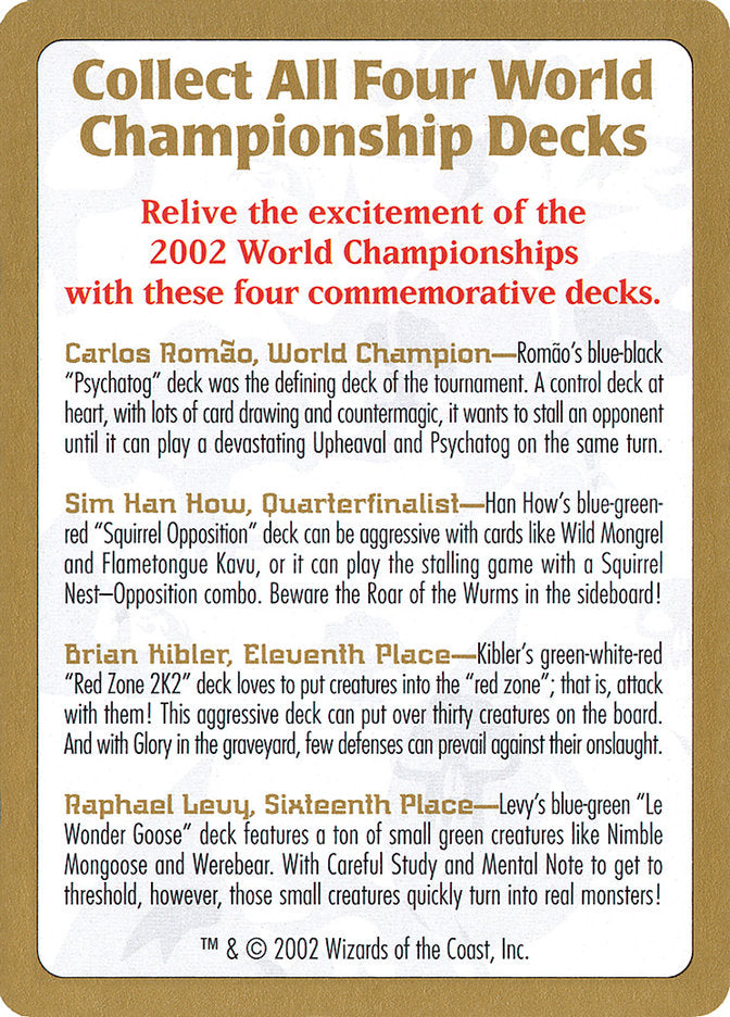 2002 World Championships Ad [World Championship Decks 2002] | Game Haven TX