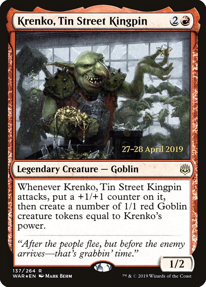 Krenko, Tin Street Kingpin [War of the Spark Promos] | Game Haven TX