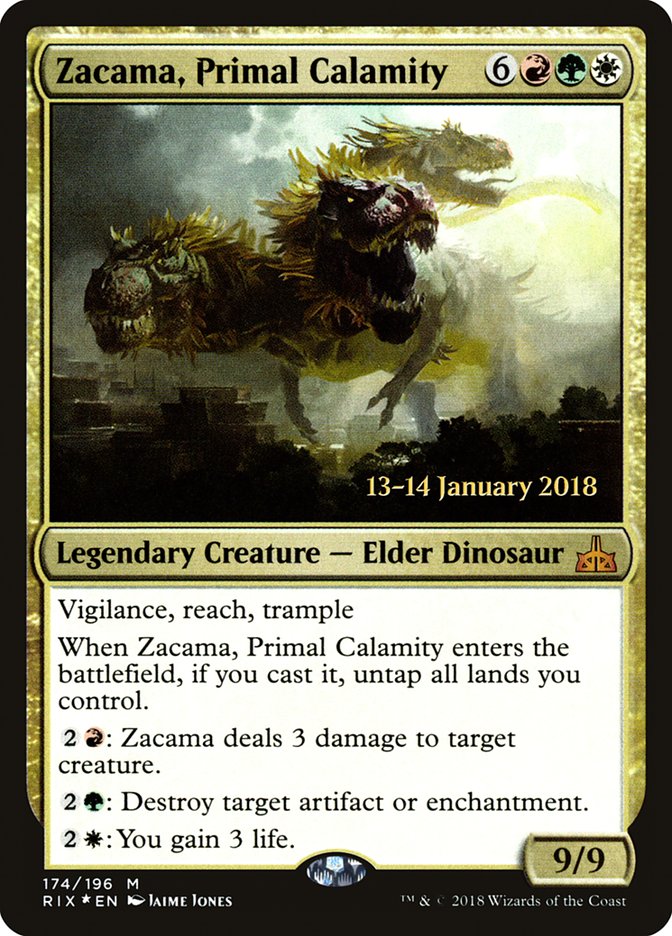 Zacama, Primal Calamity [Rivals of Ixalan Promos] | Game Haven TX
