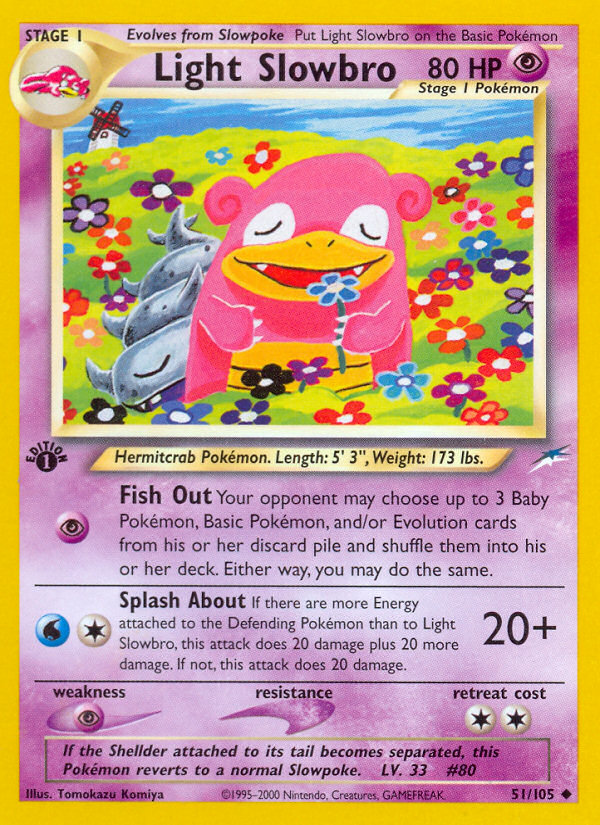 Light Slowbro (51/105) [Neo Destiny 1st Edition] | Game Haven TX