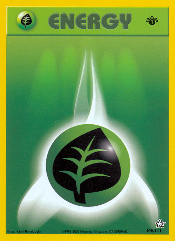 Grass Energy (108/111) [Neo Genesis 1st Edition] | Game Haven TX