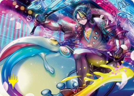 Tatsunari, Toad Rider Art Card (Gold-Stamped Signature) [Kamigawa: Neon Dynasty Art Series] | Game Haven TX
