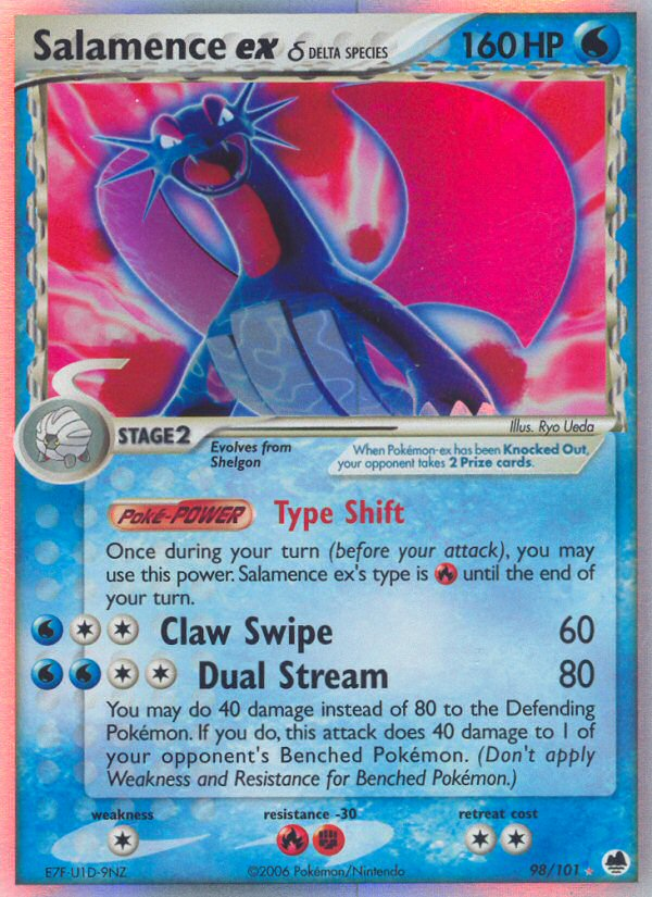 Salamence ex (98/101) (Delta Species) [EX: Dragon Frontiers] | Game Haven TX