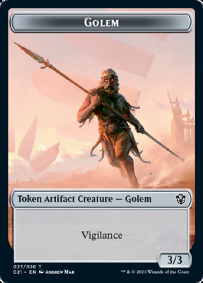 Golem // Thopter Token (027/030) [Commander 2021 Tokens] | Game Haven TX