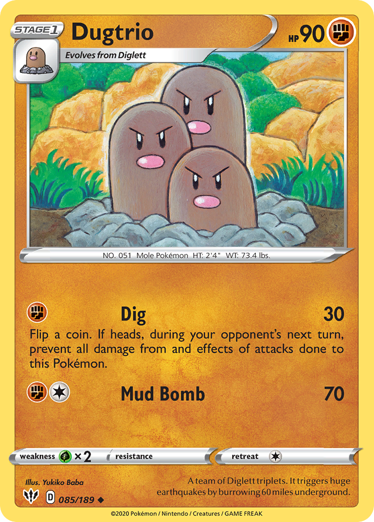 Dugtrio (085/189) [Sword & Shield: Darkness Ablaze] | Game Haven TX