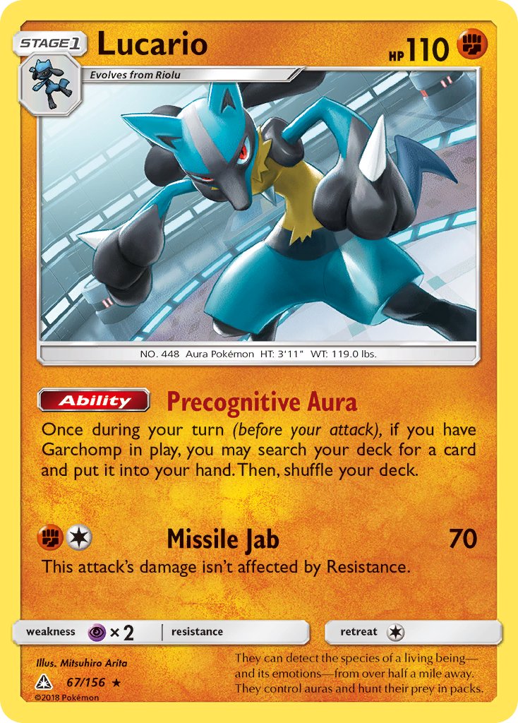 Lucario (67/156) (Theme Deck Exclusive) [Sun & Moon: Ultra Prism] | Game Haven TX