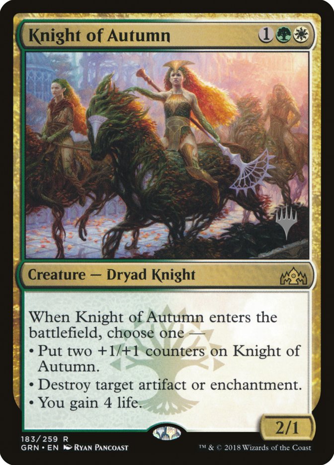 Knight of Autumn [Guilds of Ravnica Promos] | Game Haven TX