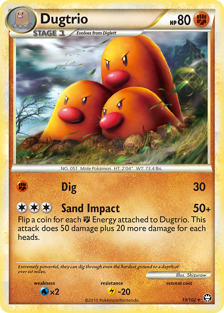 Dugtrio (19/102) [HeartGold & SoulSilver: Triumphant] | Game Haven TX