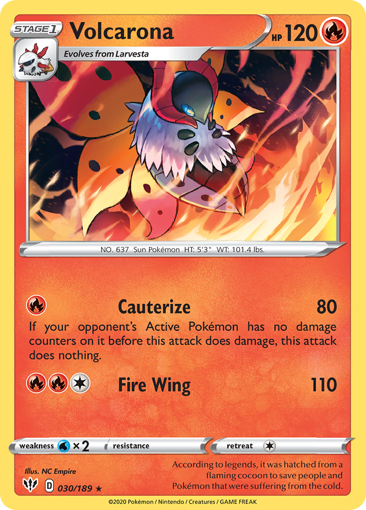 Volcarona (030/189) [Sword & Shield: Darkness Ablaze] | Game Haven TX
