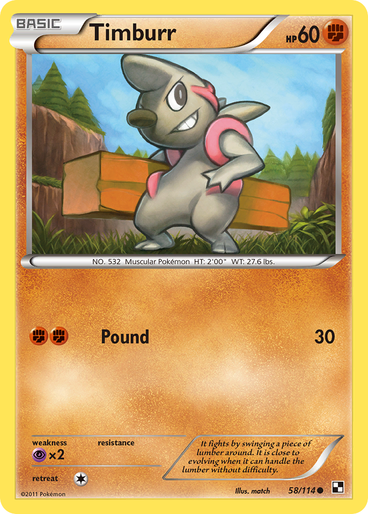 Timburr (58/114) [Black & White: Base Set] | Game Haven TX