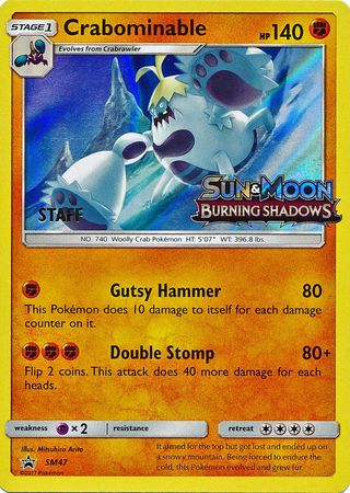 Crabominable (SM47) (Staff Prerelease Promo) [Sun & Moon: Black Star Promos] | Game Haven TX