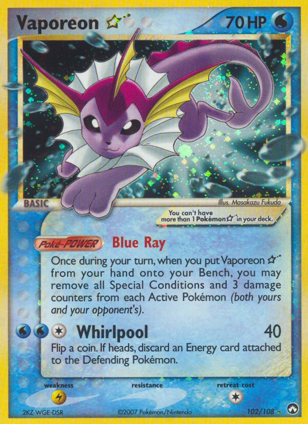 Vaporeon Star (102/108) [EX: Power Keepers] | Game Haven TX