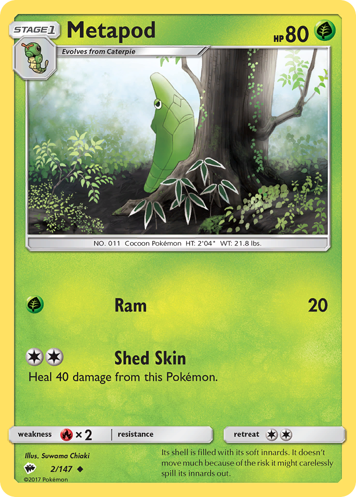 Metapod (2/147) [Sun & Moon: Burning Shadows] | Game Haven TX
